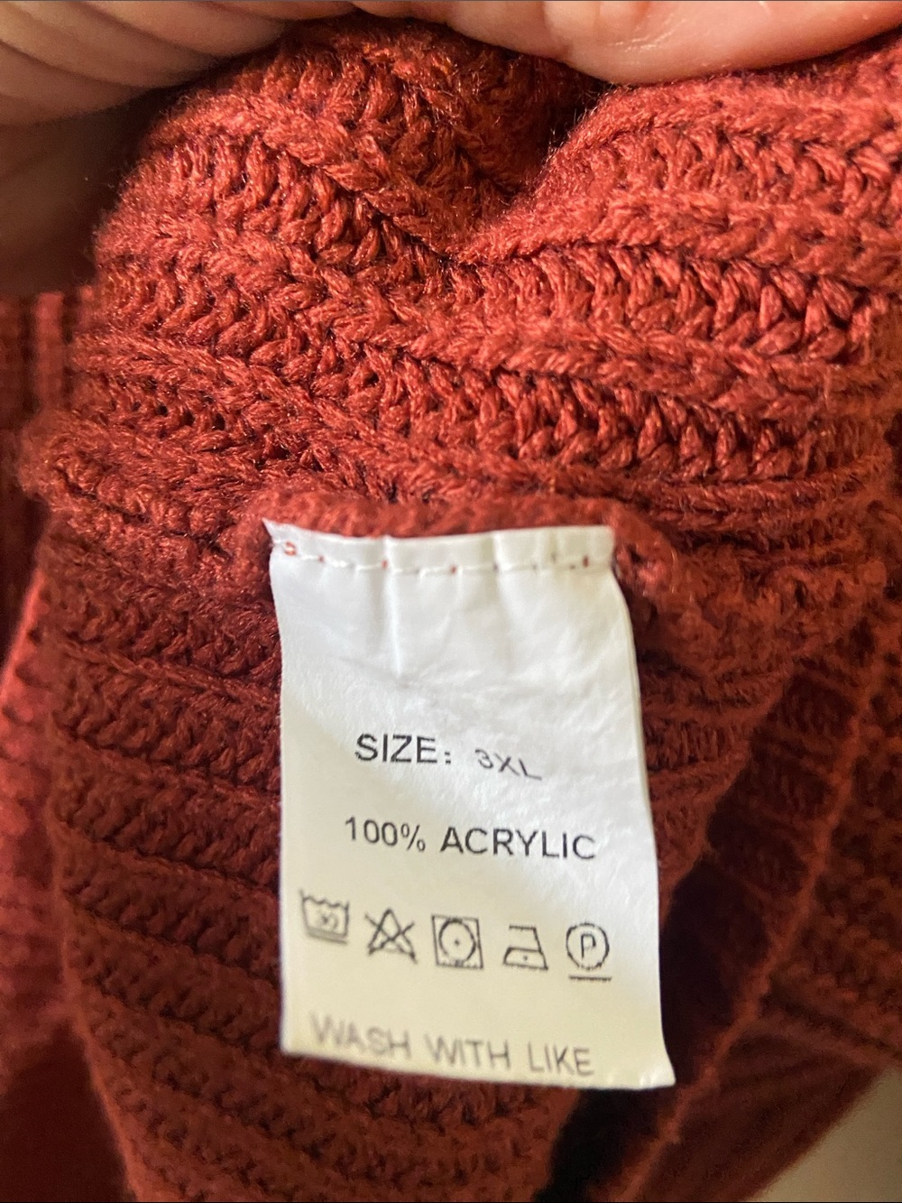 Relaxed Rust Half-Zip Ribbed Turtleneck Sweater - Picture 4 of 5